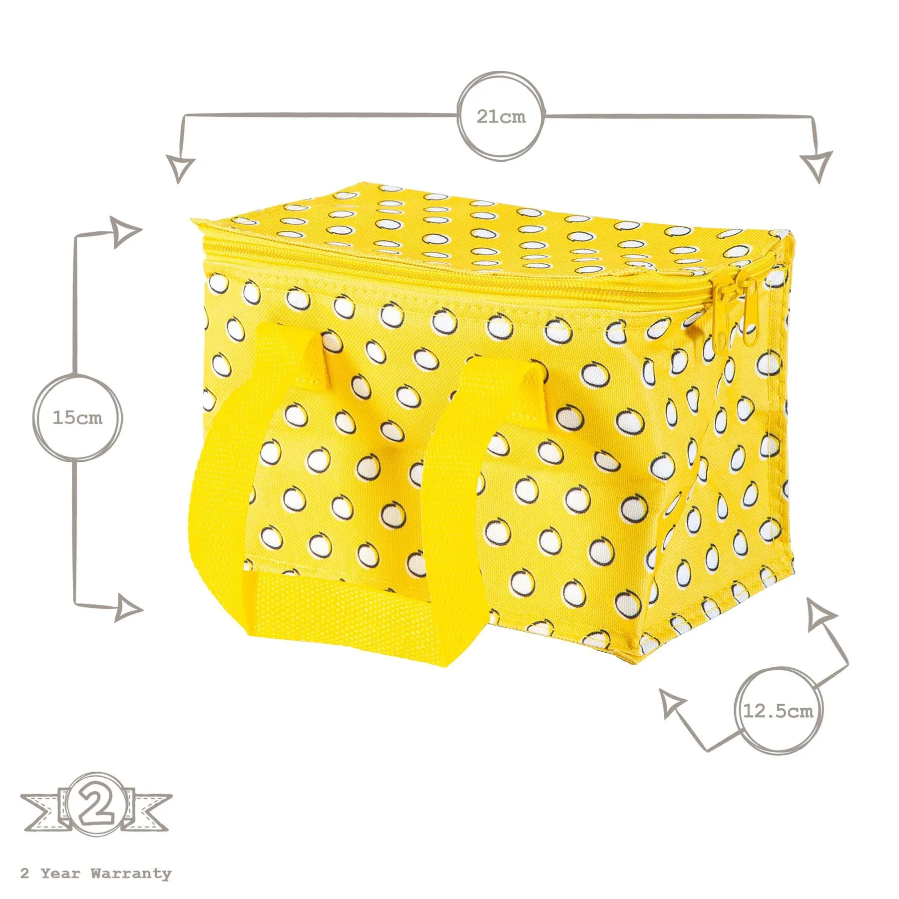 Mustard Polka Insulated Lunch Bag - By Nicholas Winter