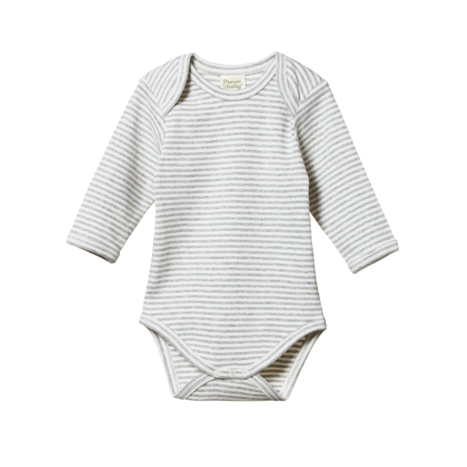 Nature Baby Bodysuit Long Sleeve - Grey Marle Stripe