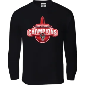 NC State Wolfpack TRT ACC Basketball 2024 Champions Black Long Sleeve T-Shirt