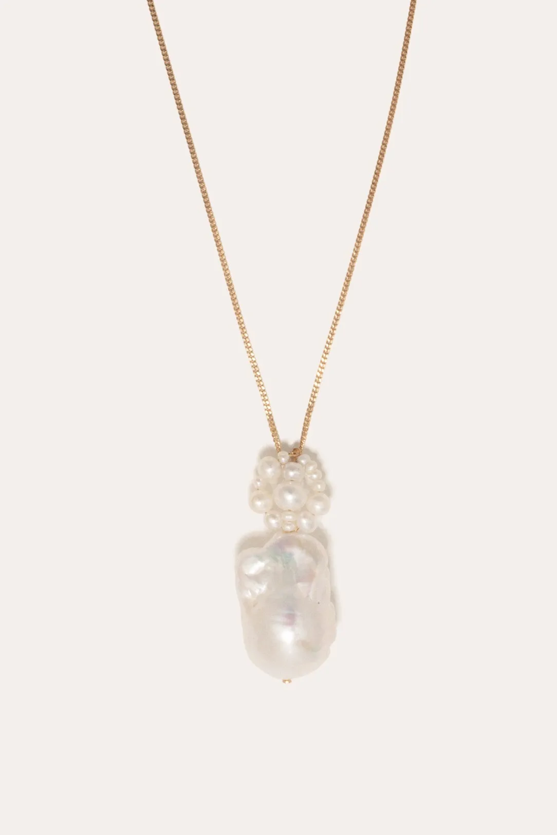 No Easy Answers to Existential Questions - Pearl and Gold Vermeil Pendant