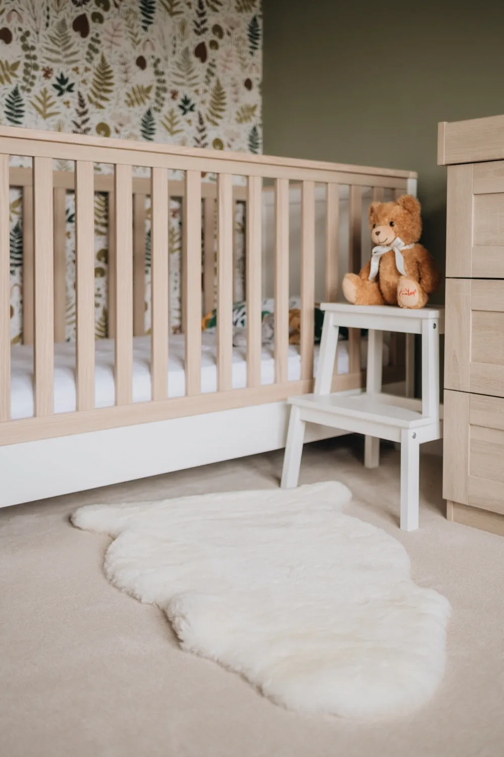 Nursing Baby Sheepskin Rug