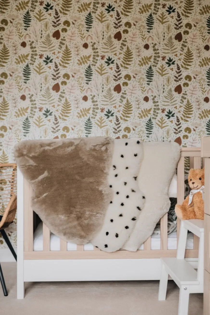 Nursing Baby Sheepskin Rug