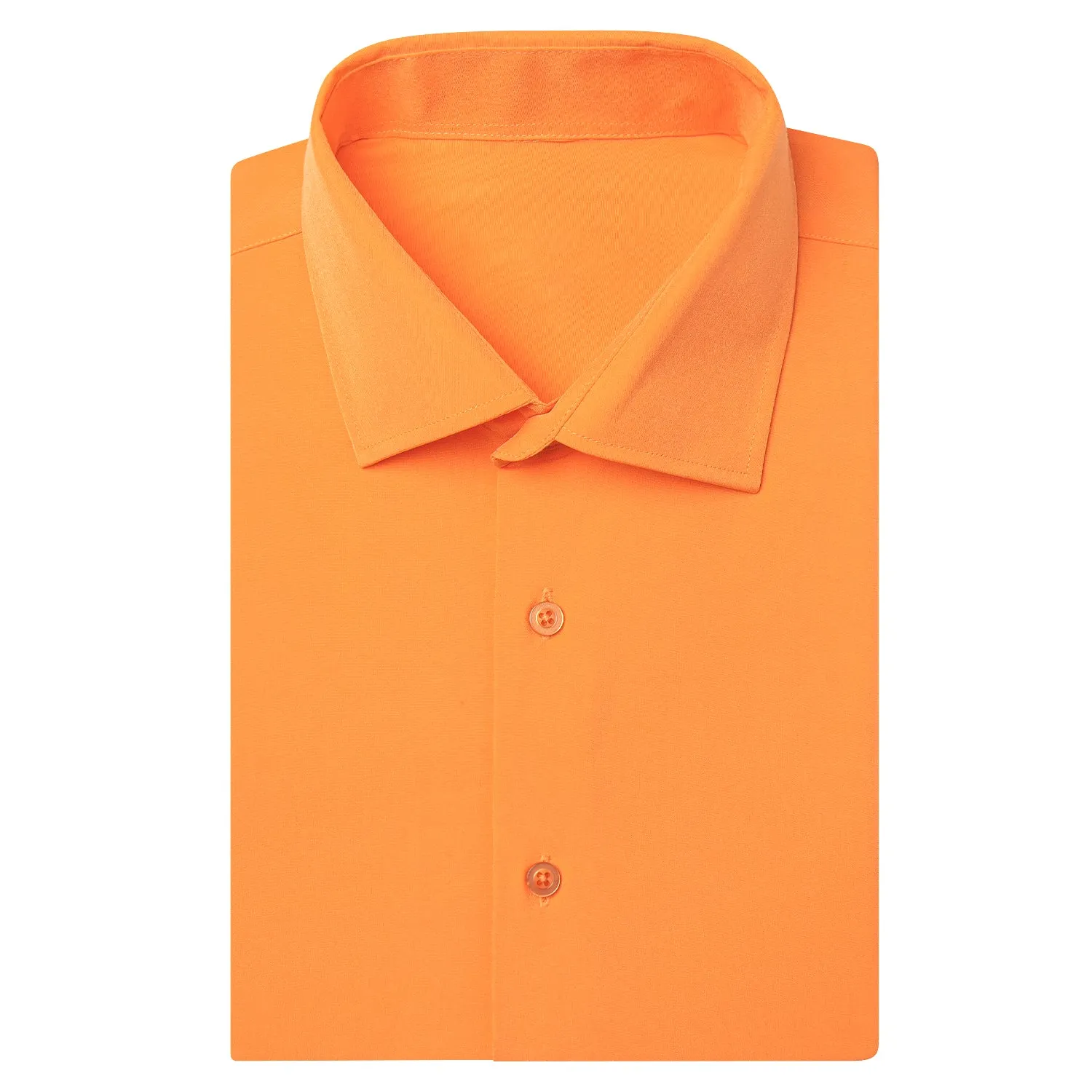 Orange Solid Men's Short Sleeve Shirt