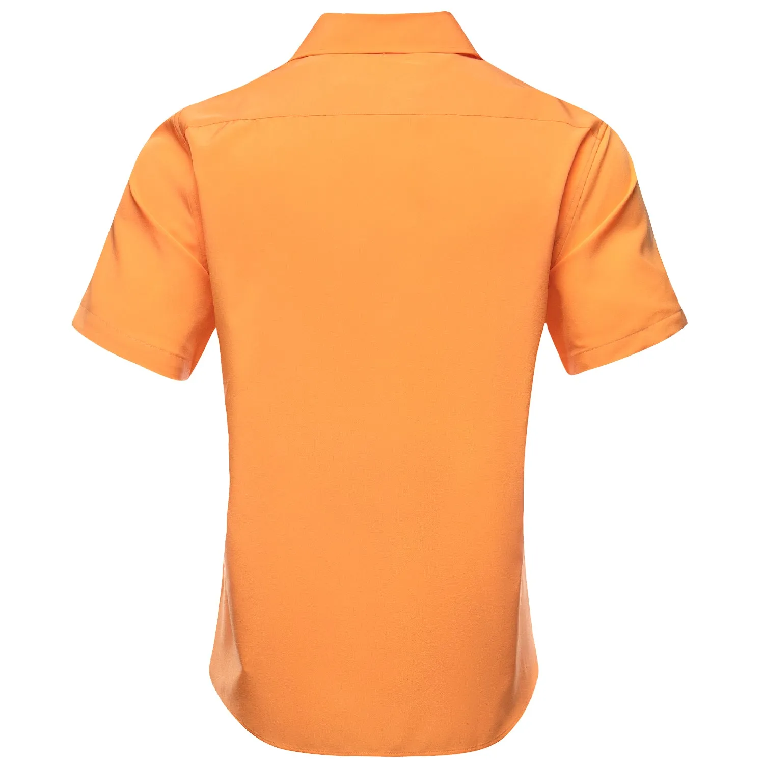 Orange Solid Men's Short Sleeve Shirt