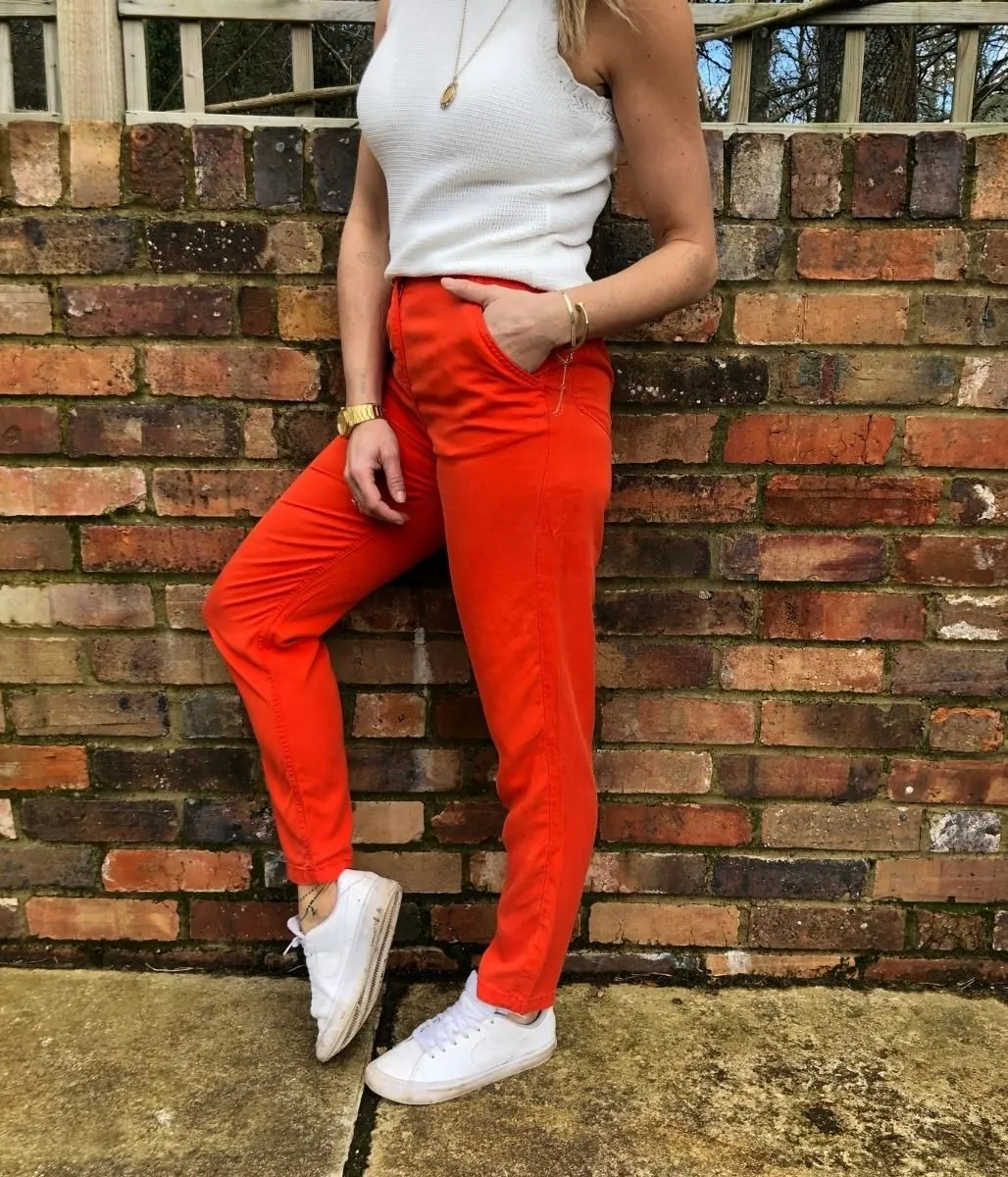 Orange Tencel Trousers Seconds