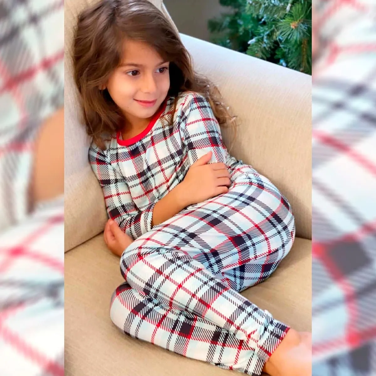 Original Holiday Plaid Bamboo Kids Pajamas