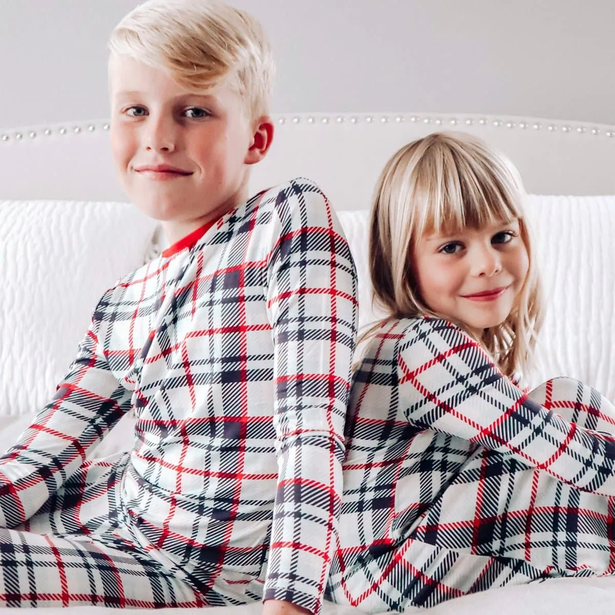 Original Holiday Plaid Bamboo Kids Pajamas