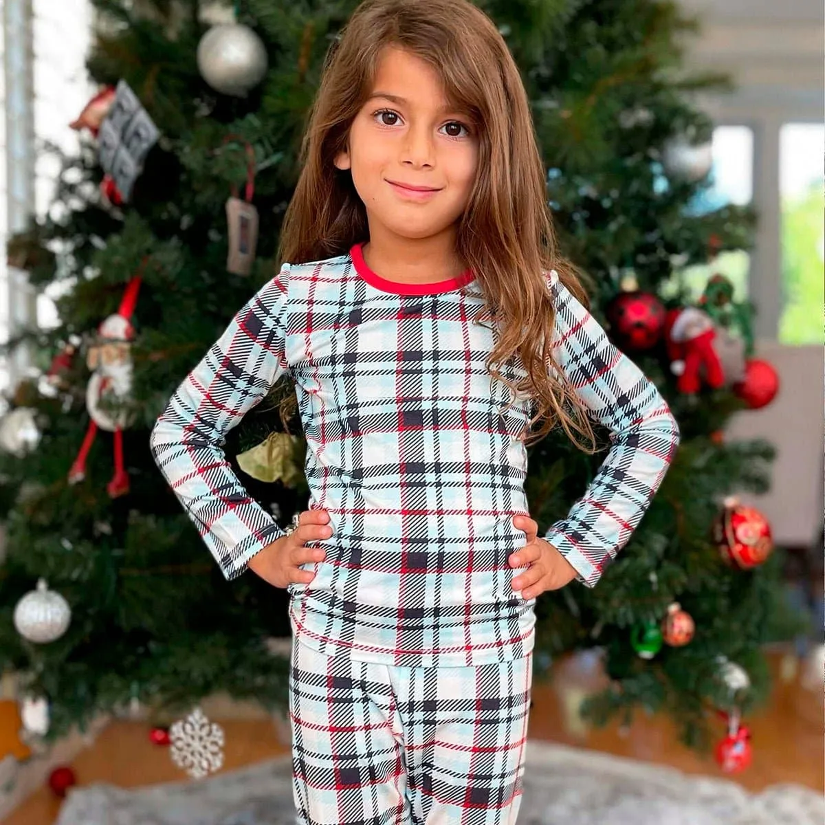 Original Holiday Plaid Bamboo Kids Pajamas