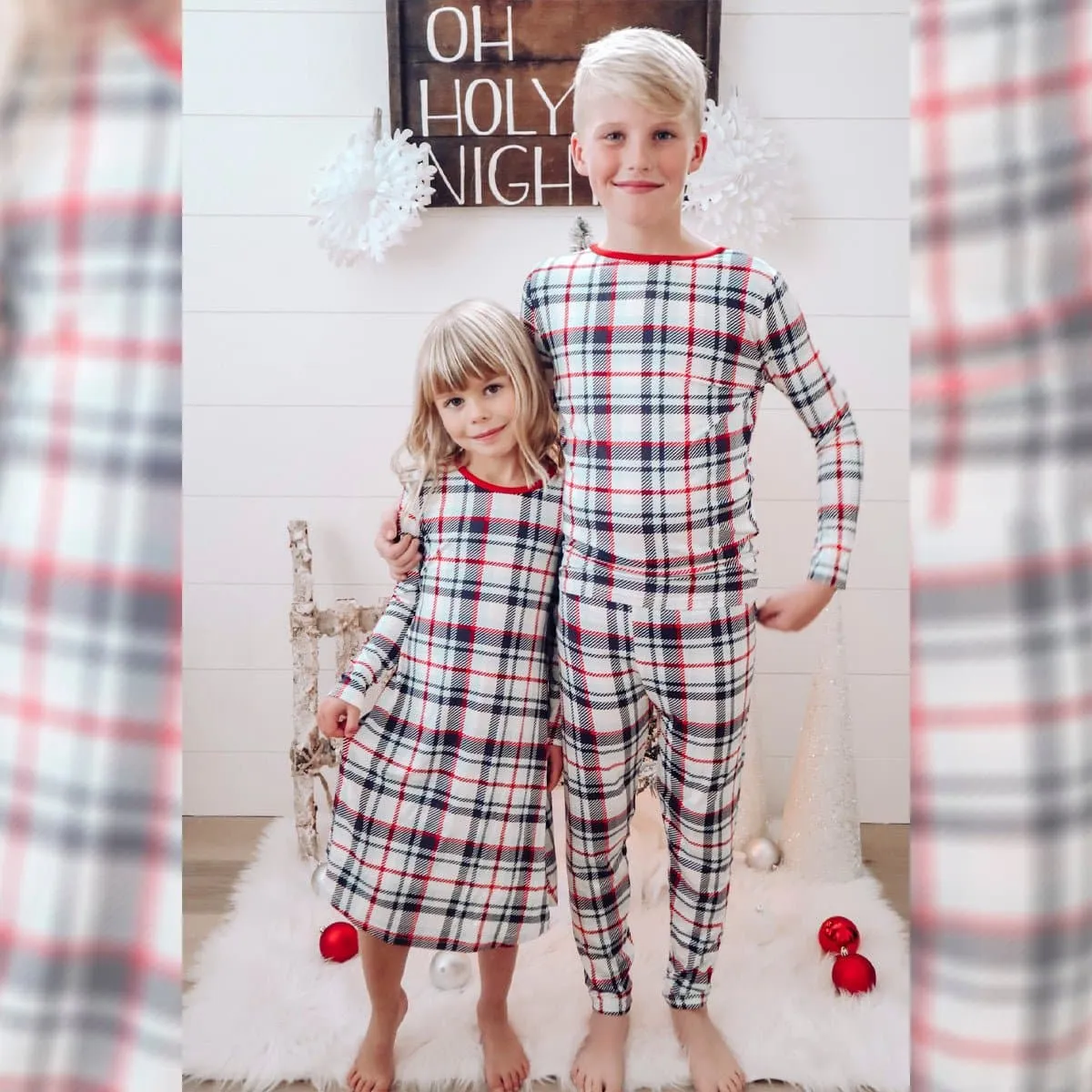 Original Holiday Plaid Bamboo Kids Pajamas