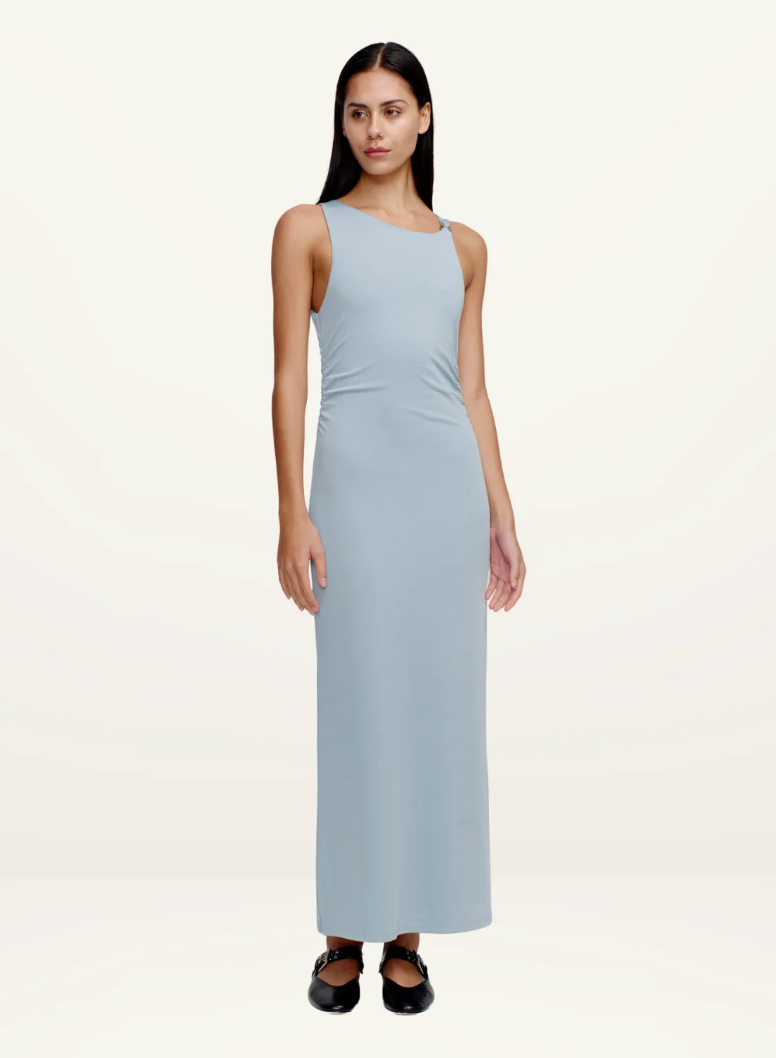 Ownley Samara Midi Dress in DUSTY SKY BLUE