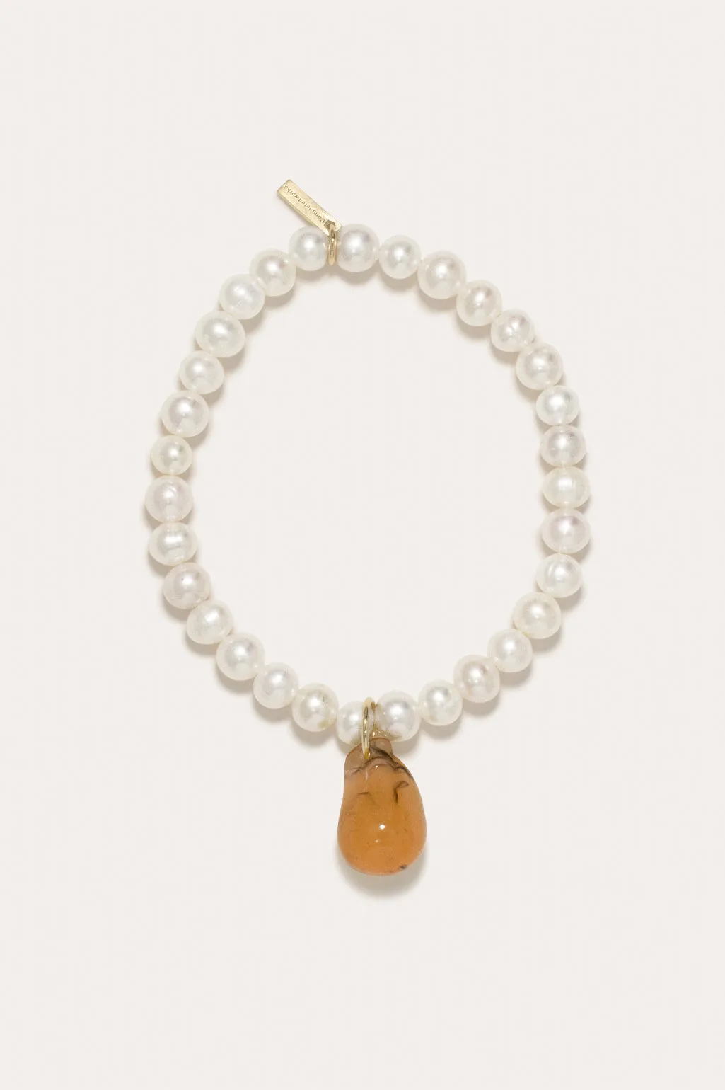 P112 - Pearl and Tortoise Shell Bio Resin Recycled Gold Vermeil Bracelet