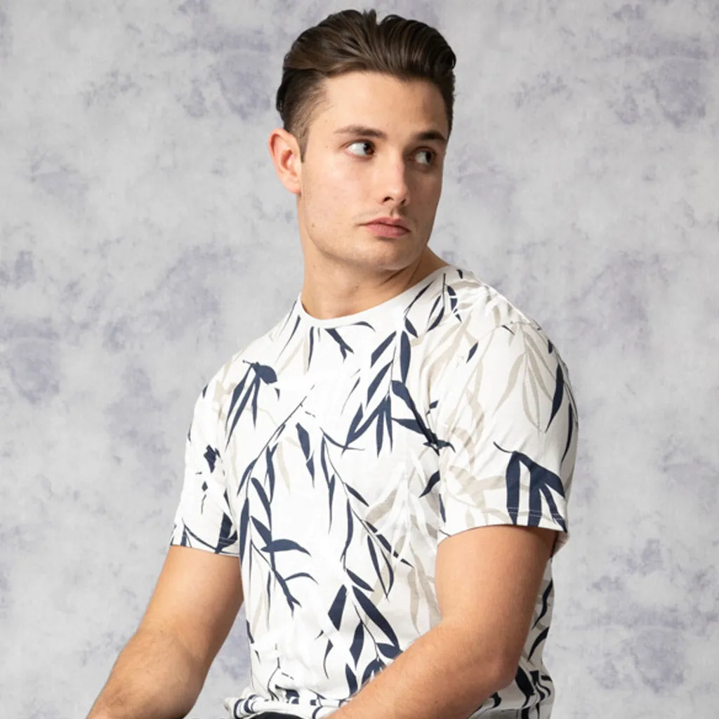 Pape White Floral Print Cotton T-Shirt