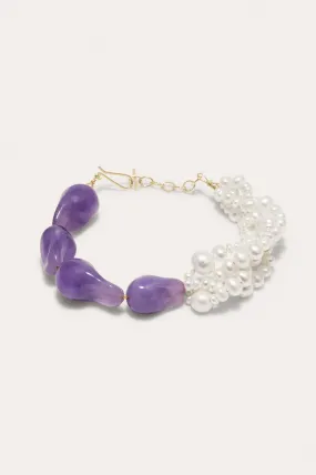 Parade of Possibilities II - Pearl and Lilac Bio Resin Gold Plated Bracelet