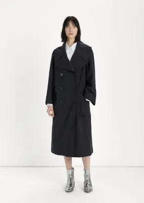 Pin Striped Wool Coat