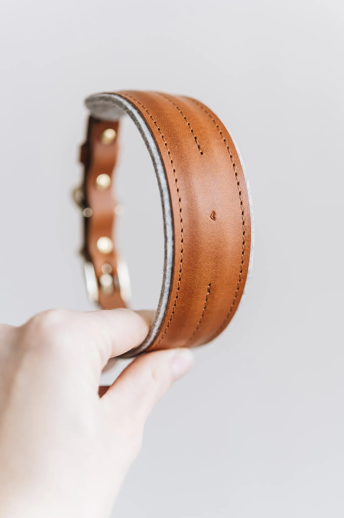 Pine Leather Dog Collar