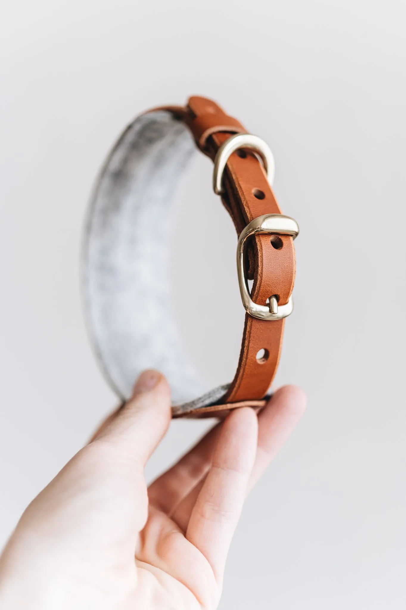 Pine Leather Dog Collar