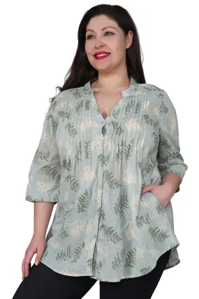 Plus Size Fern Print Release Print Tunic