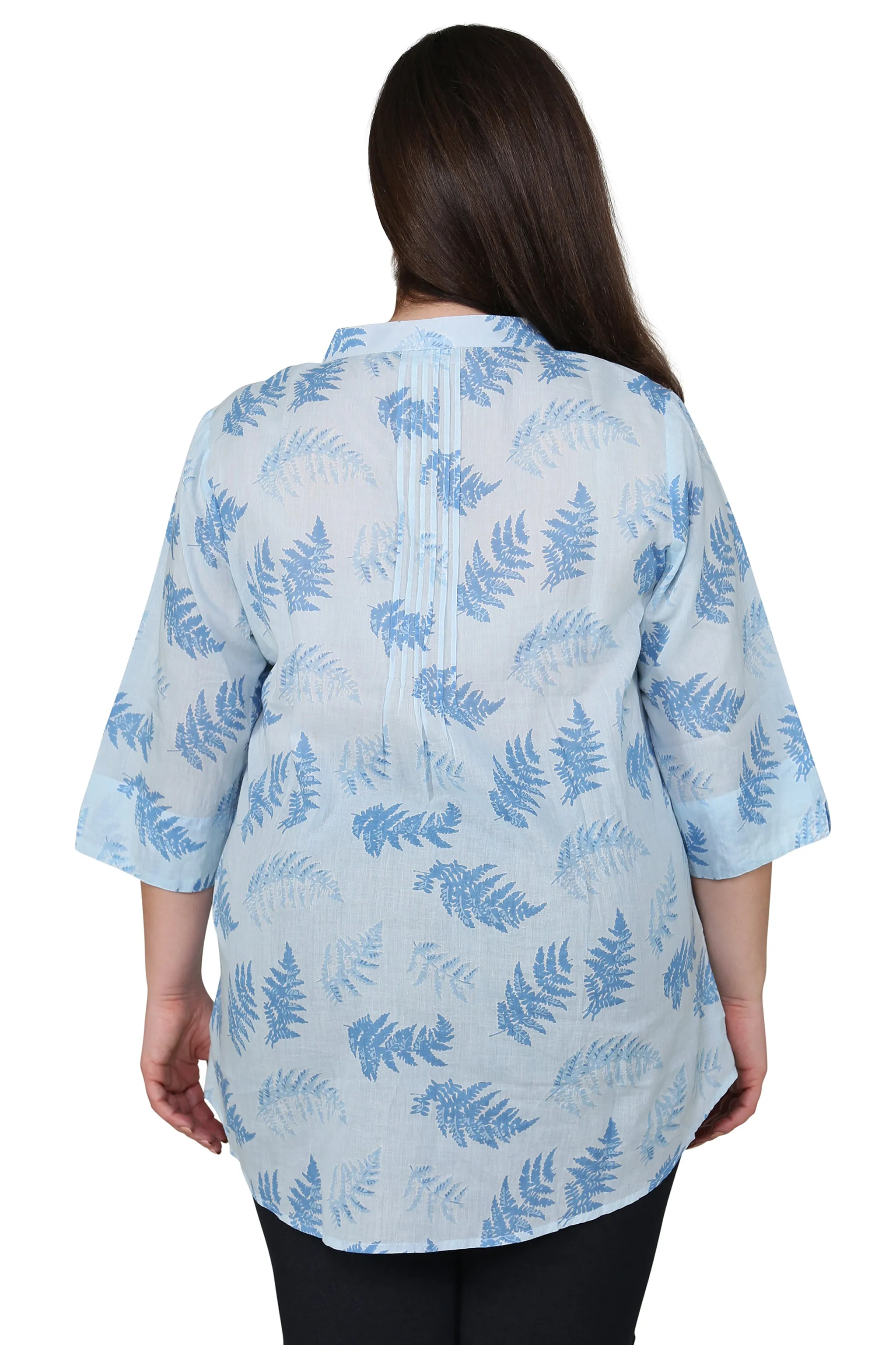 Plus Size Fern Print Release Print Tunic