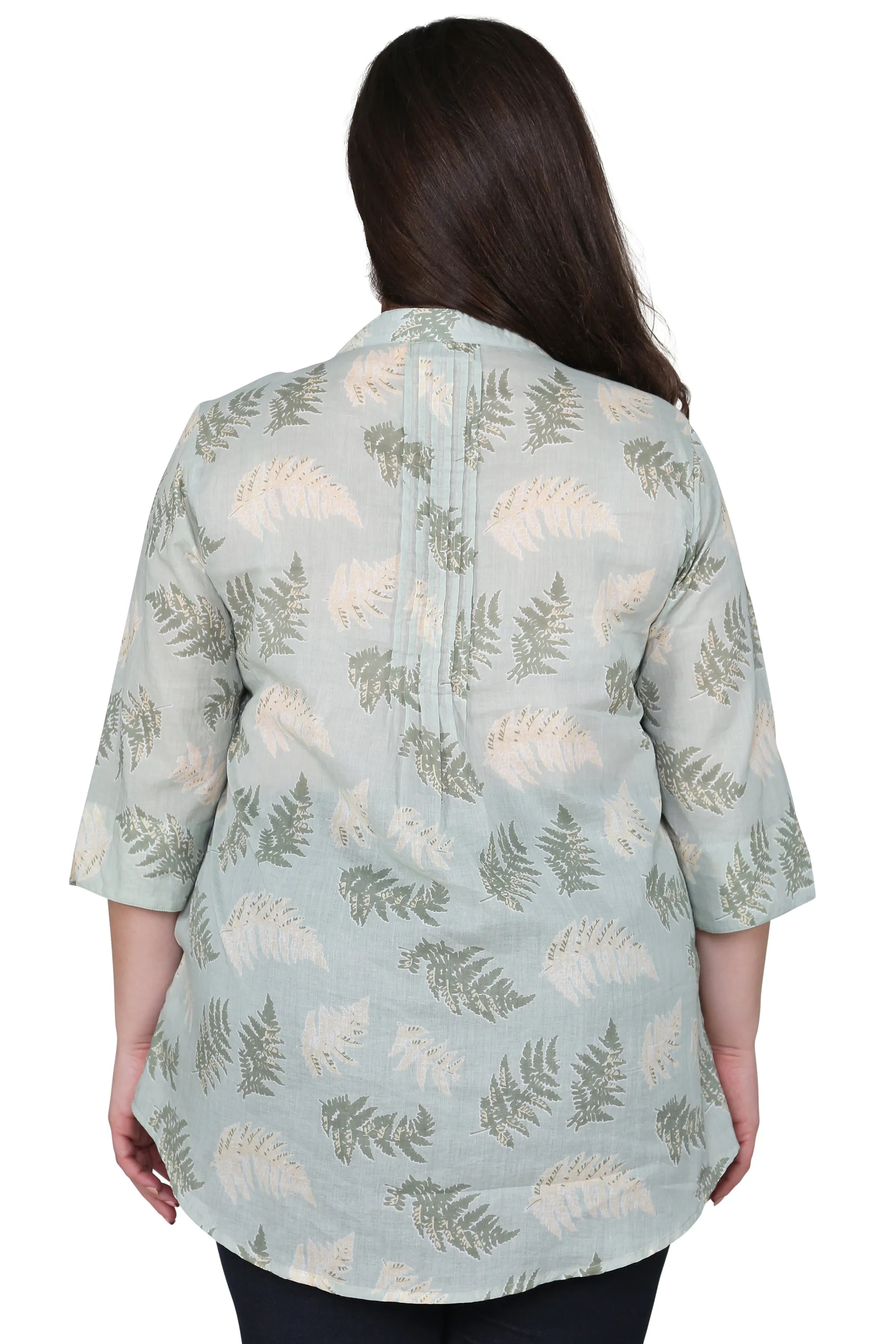 Plus Size Fern Print Release Print Tunic