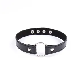 Press Stud Faux Leather Fetish Collar