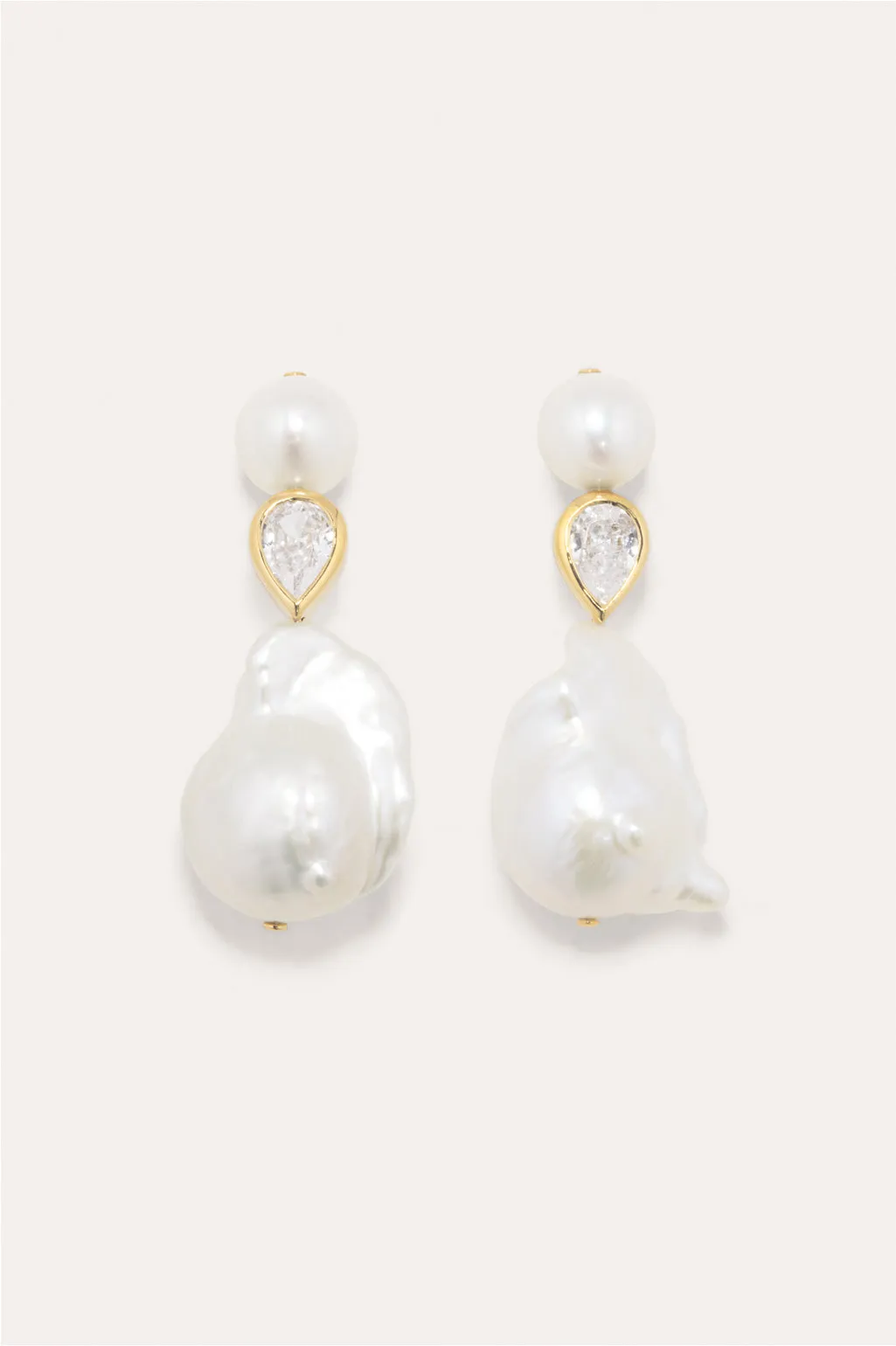 Pulp - Pearl and Zirconia Gold Vermeil Earrings