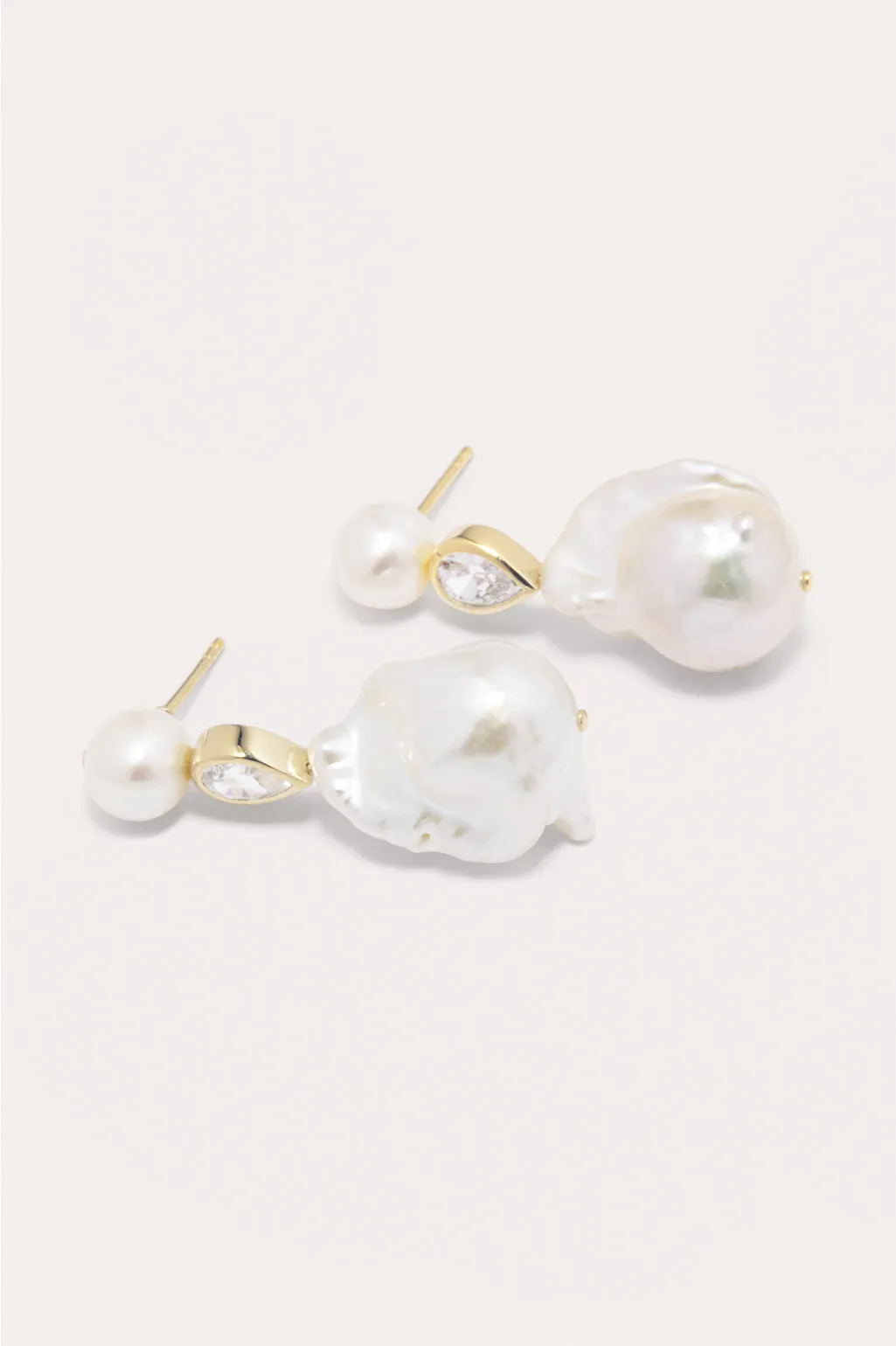 Pulp - Pearl and Zirconia Gold Vermeil Earrings