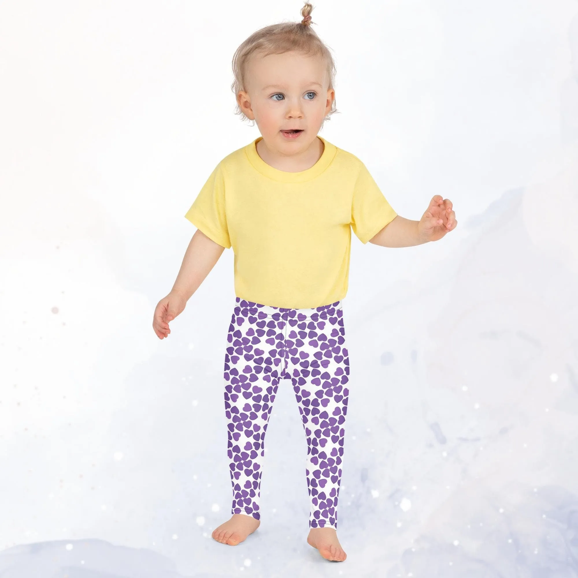 Purple Hearts Kid's Leggings Play Fashion