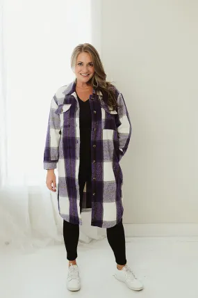 Purple Plaid Shacket