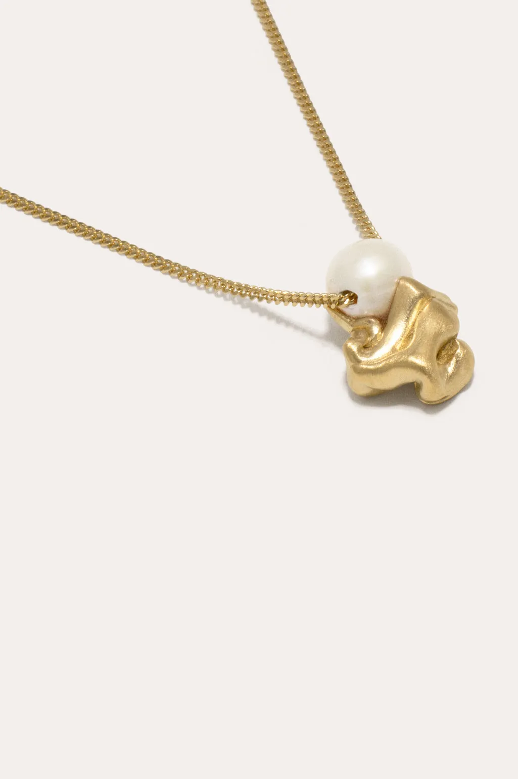 "Notsobig" Crumple - Pearl and Gold Vermeil Pendant