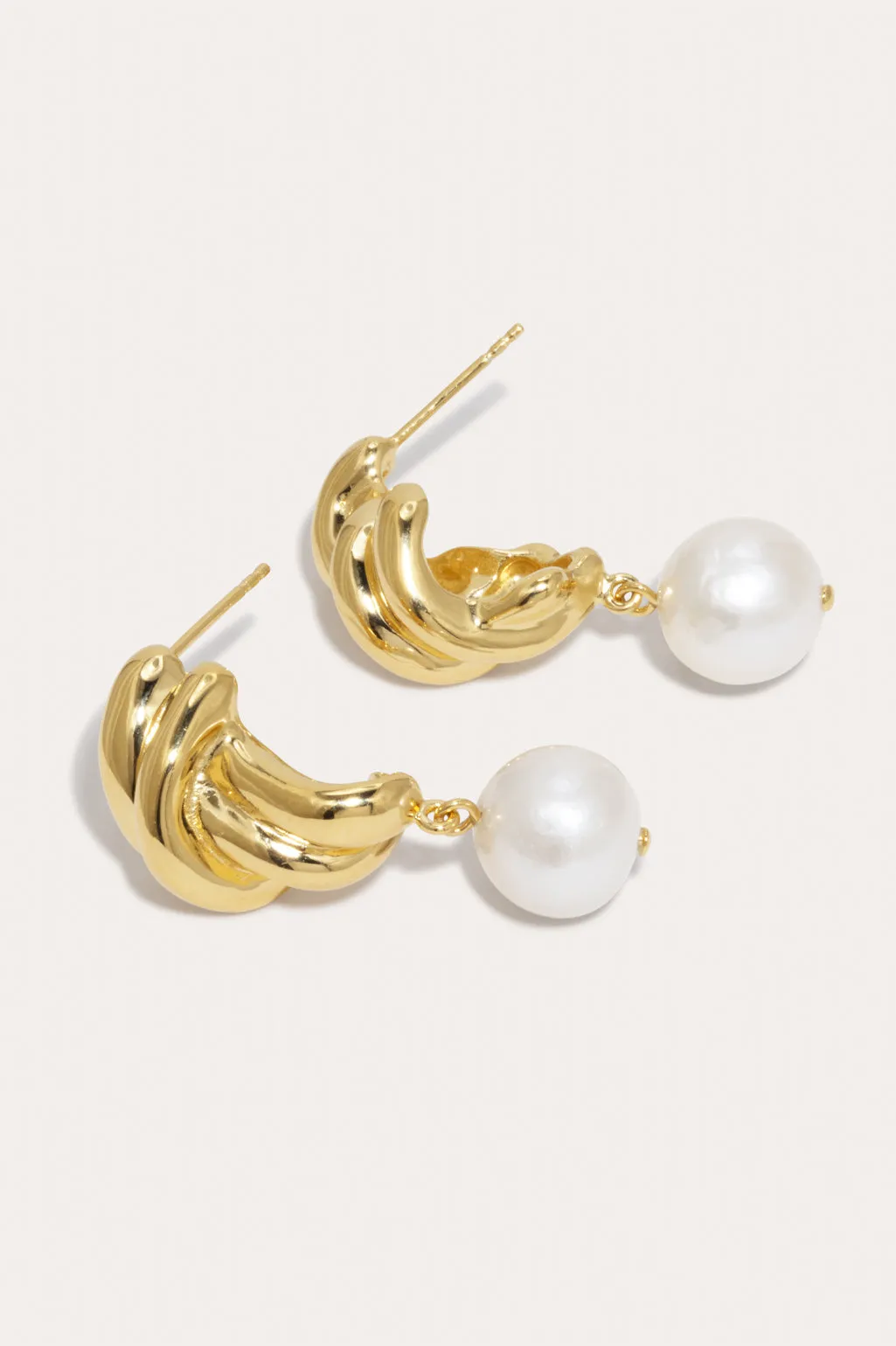 R2199 - Pearl and Recycled Gold Vermeil Earrings