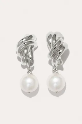 R2199 - Pearl and Recycled Silver Earrings