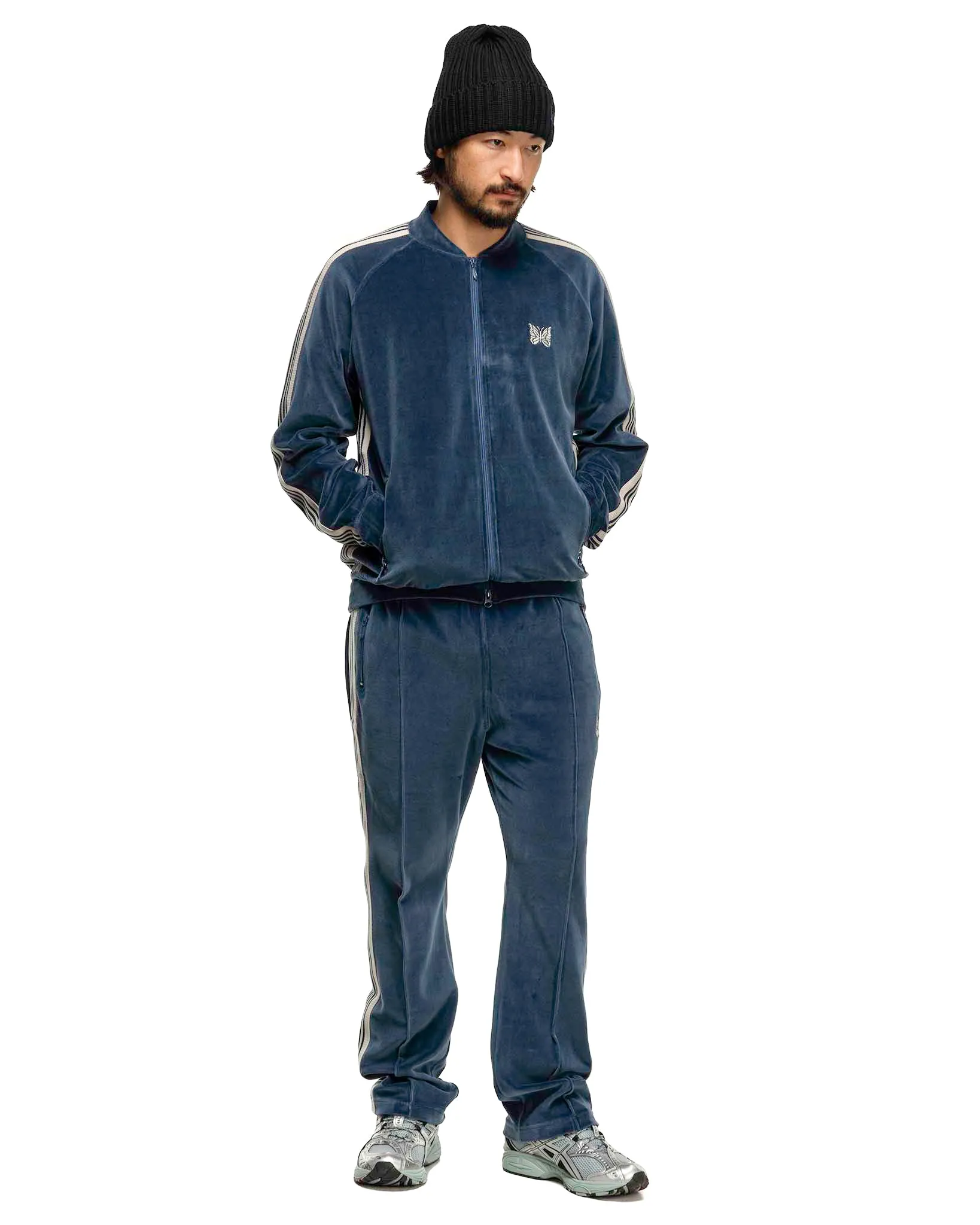 R.C. Track Jacket - C/PE Velour Marine Blue