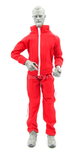 Red & White Track Suit Set