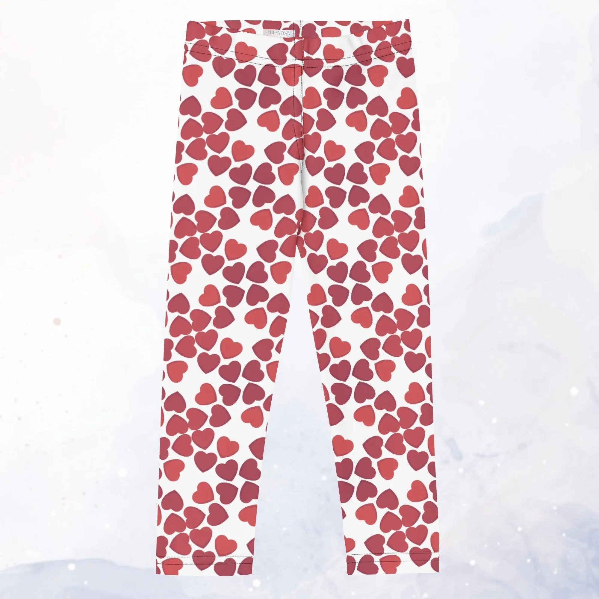 Red Hearts Kid's Leggings Fashion for Valentine's Day