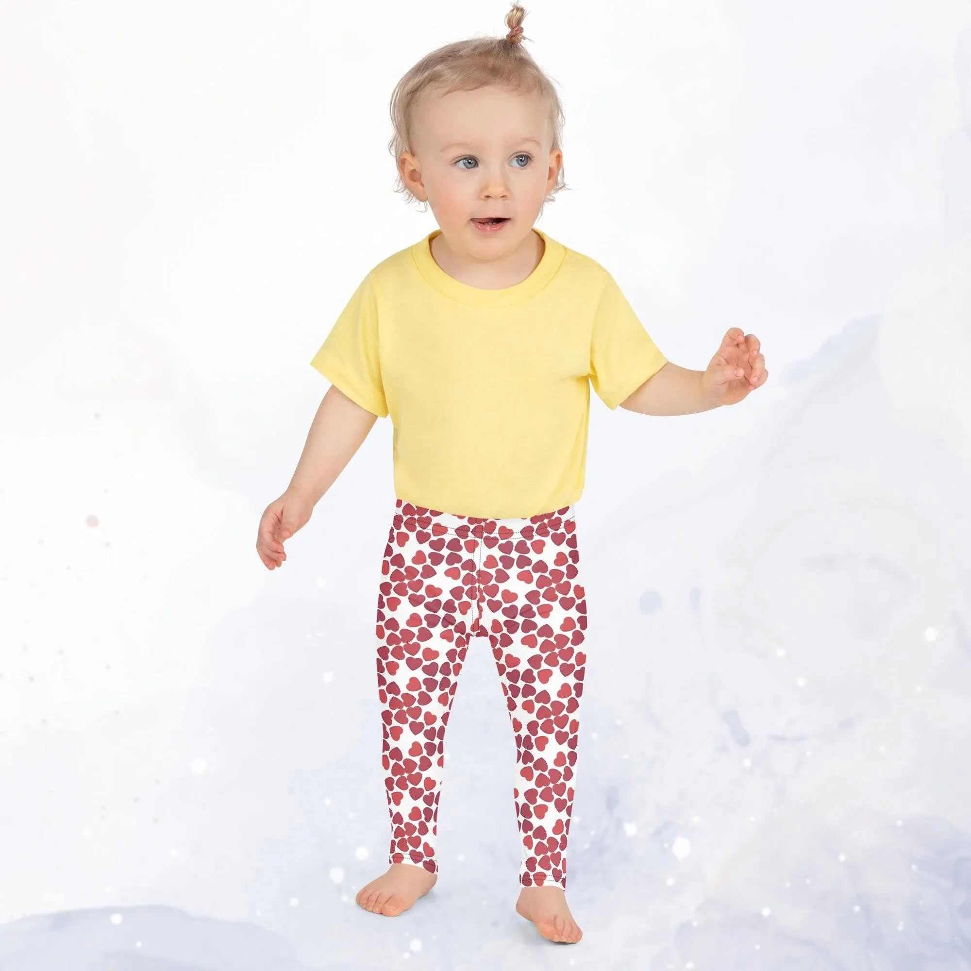 Red Hearts Kid's Leggings Fashion for Valentine's Day