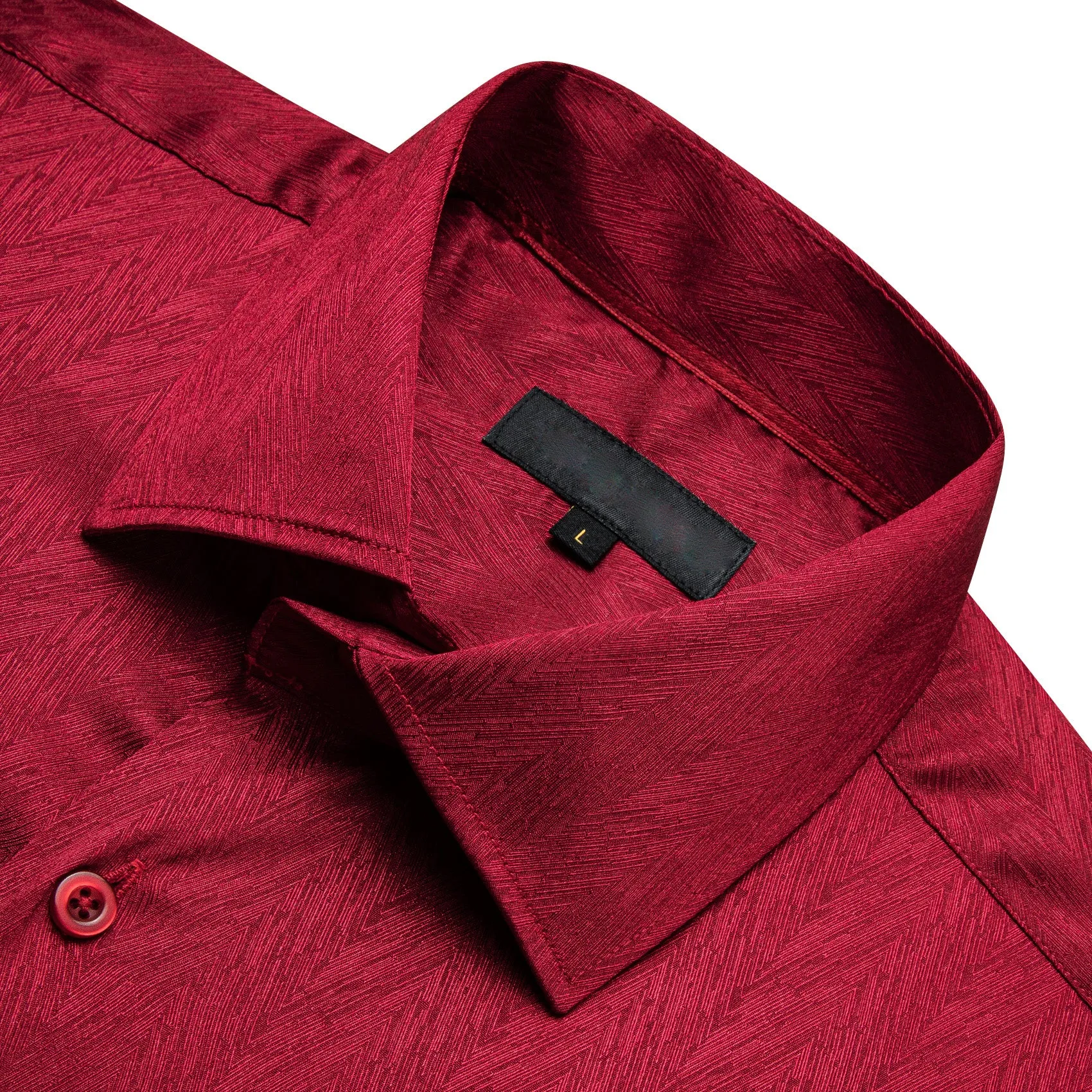 Red Novelty Silk Men's Long Sleeve Shirt