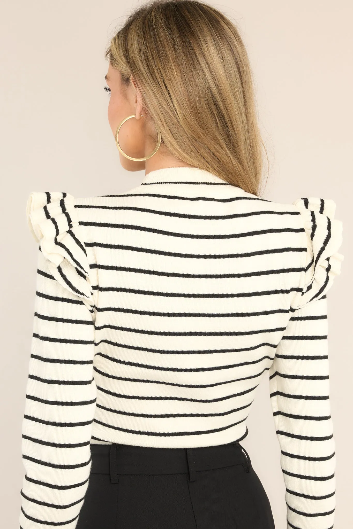 Refreshing Breeze Black & White Striped Bodysuit