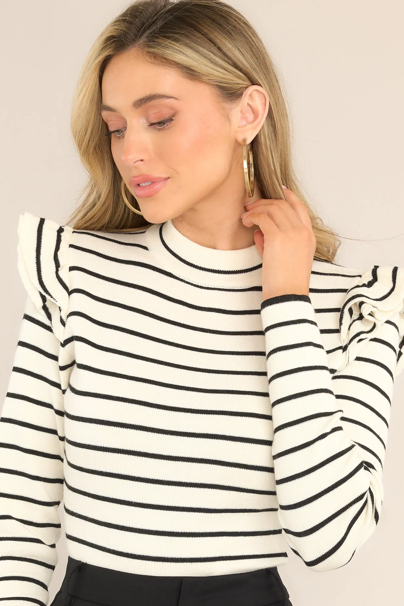 Refreshing Breeze Black & White Striped Bodysuit