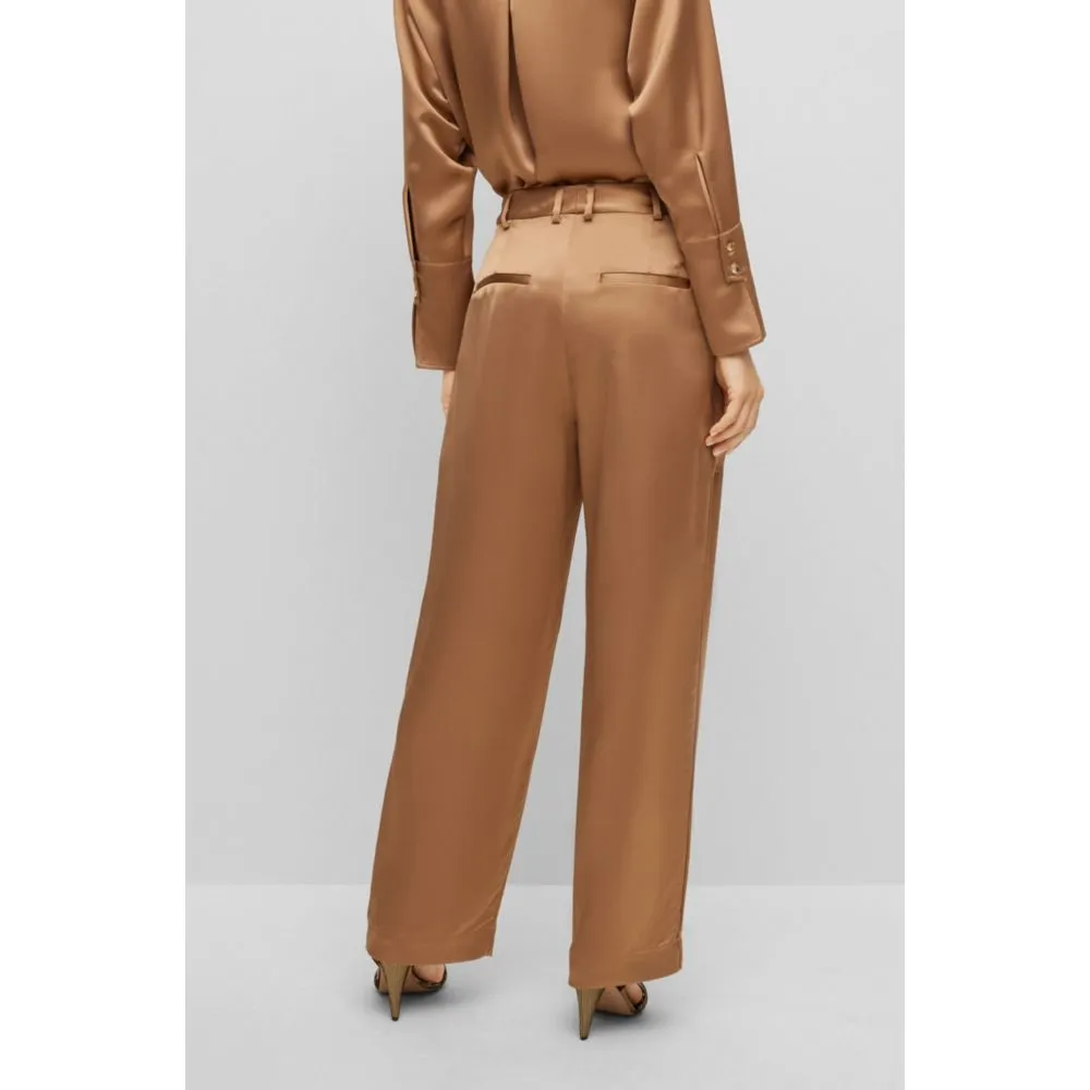 Relaxed-fit trousers in heavyweight satin