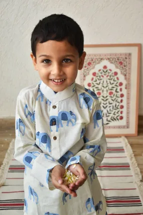 Rupa- The Elephant Boys Kurta (White)