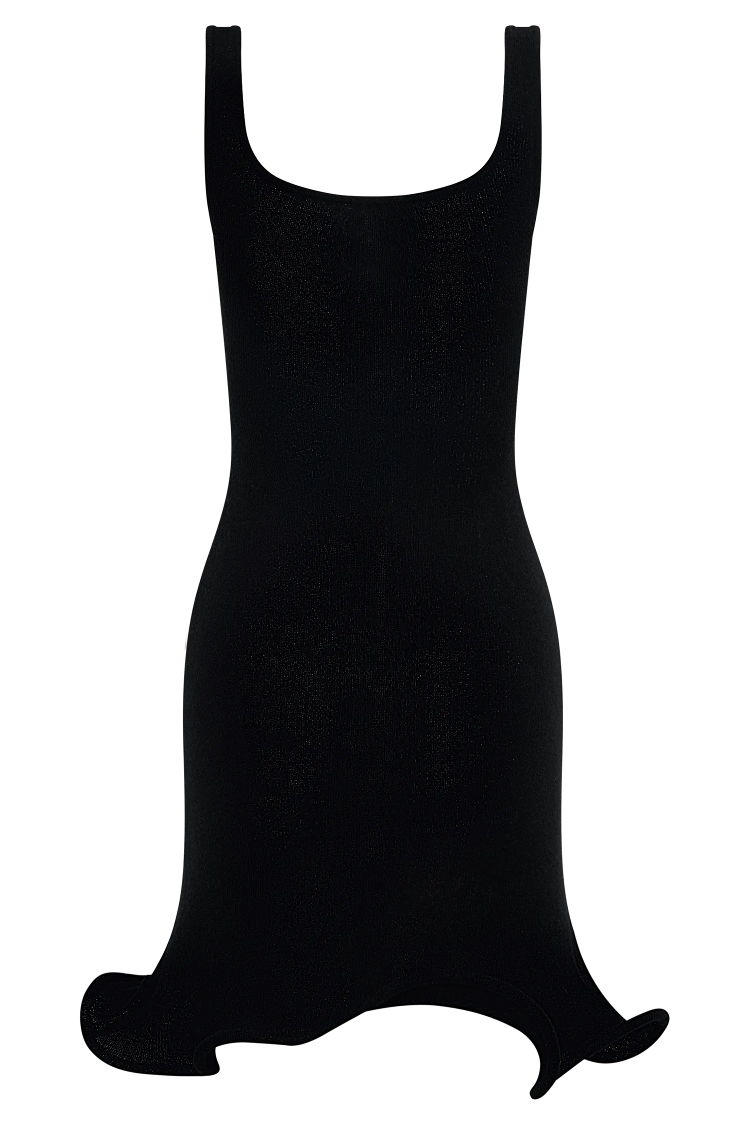 Sandra Square Neck Knit Mini Dress - Black