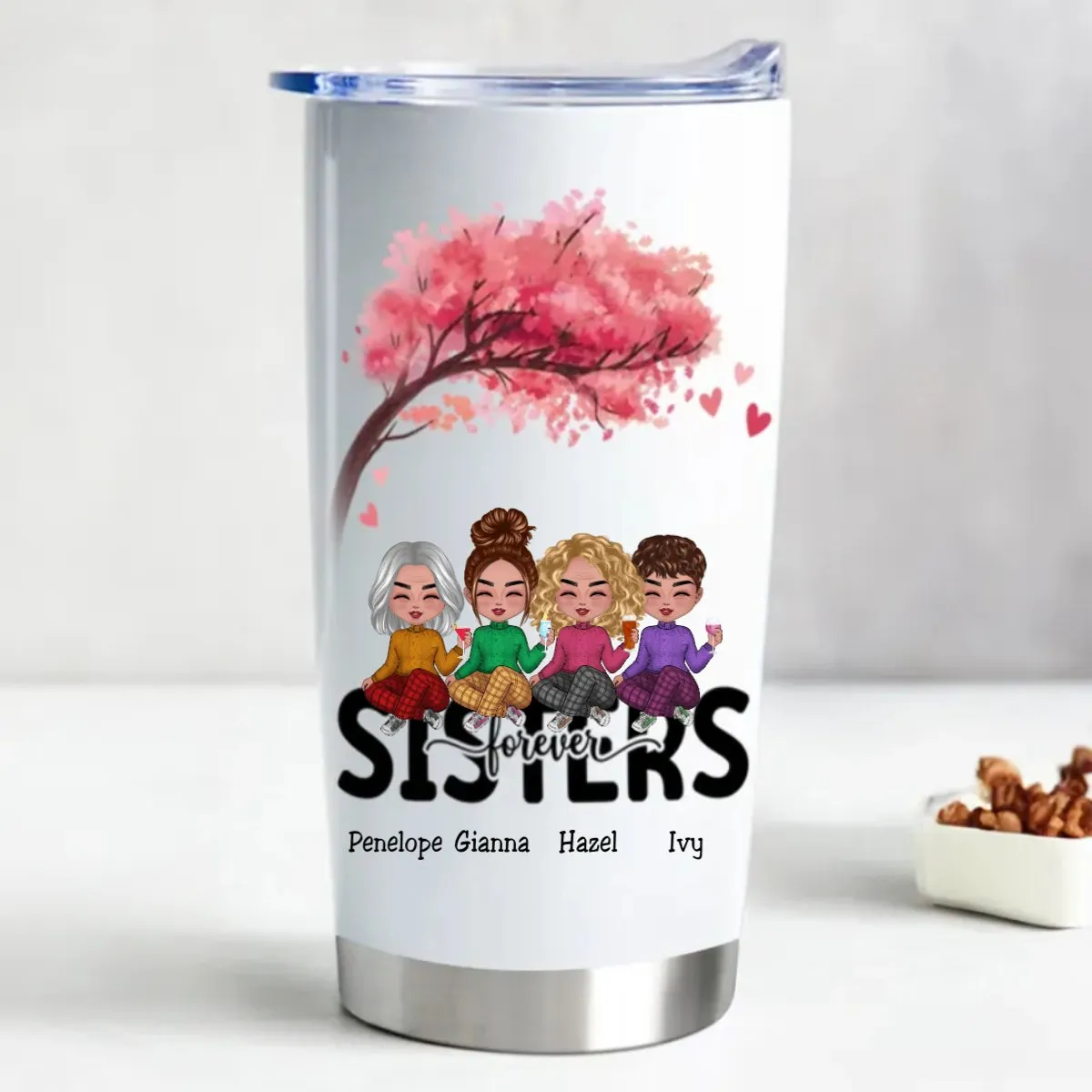 Sisters Forever Customizable 20oz Insulated Tumbler