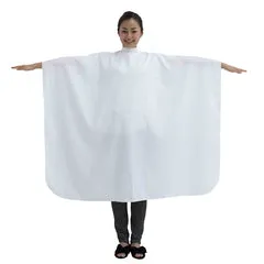 Sleeveless Hairdressing Cape Simple [Water Repellent & Anti-Static] White