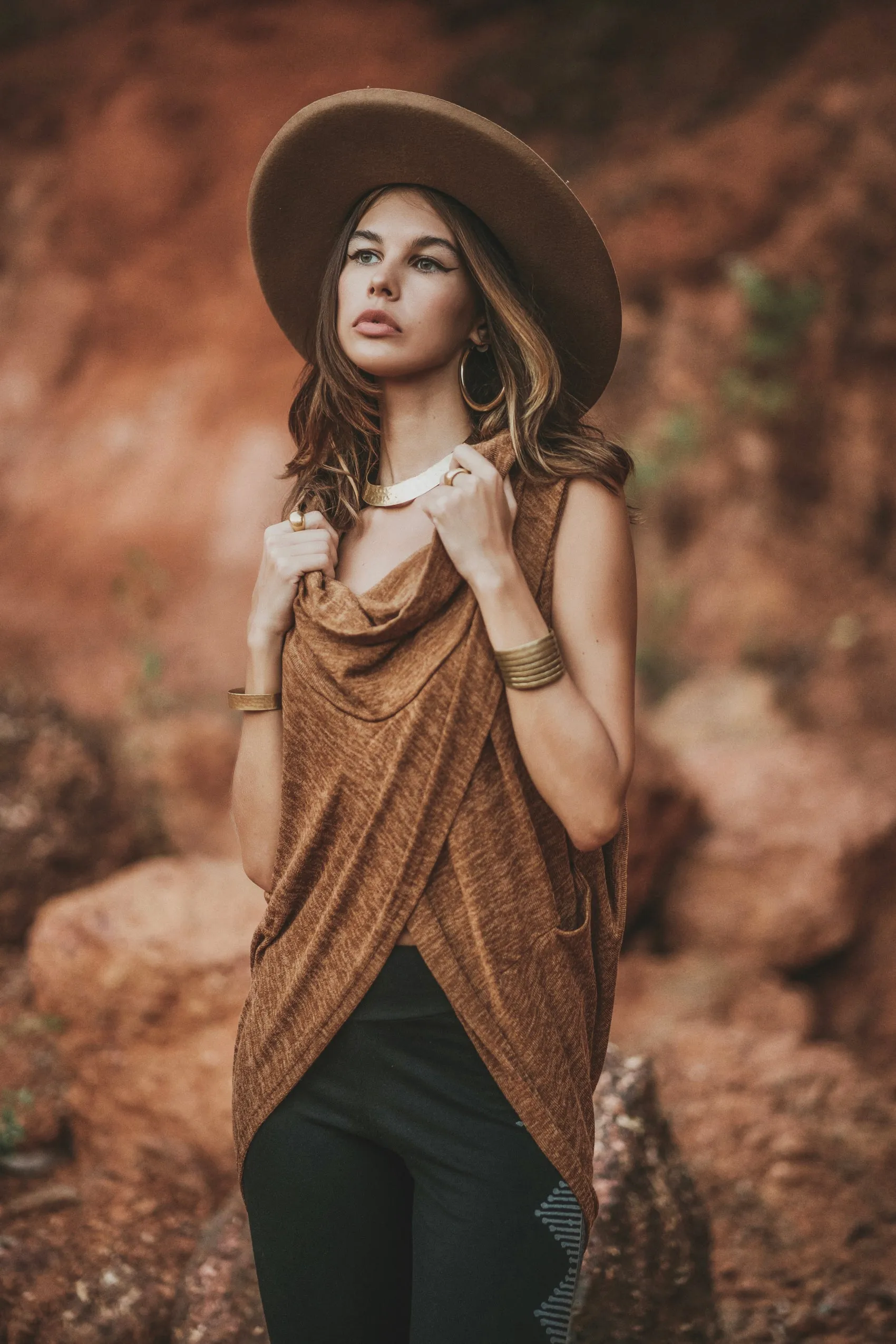 Sleeveless Pullover Tunic Myriah Caramel