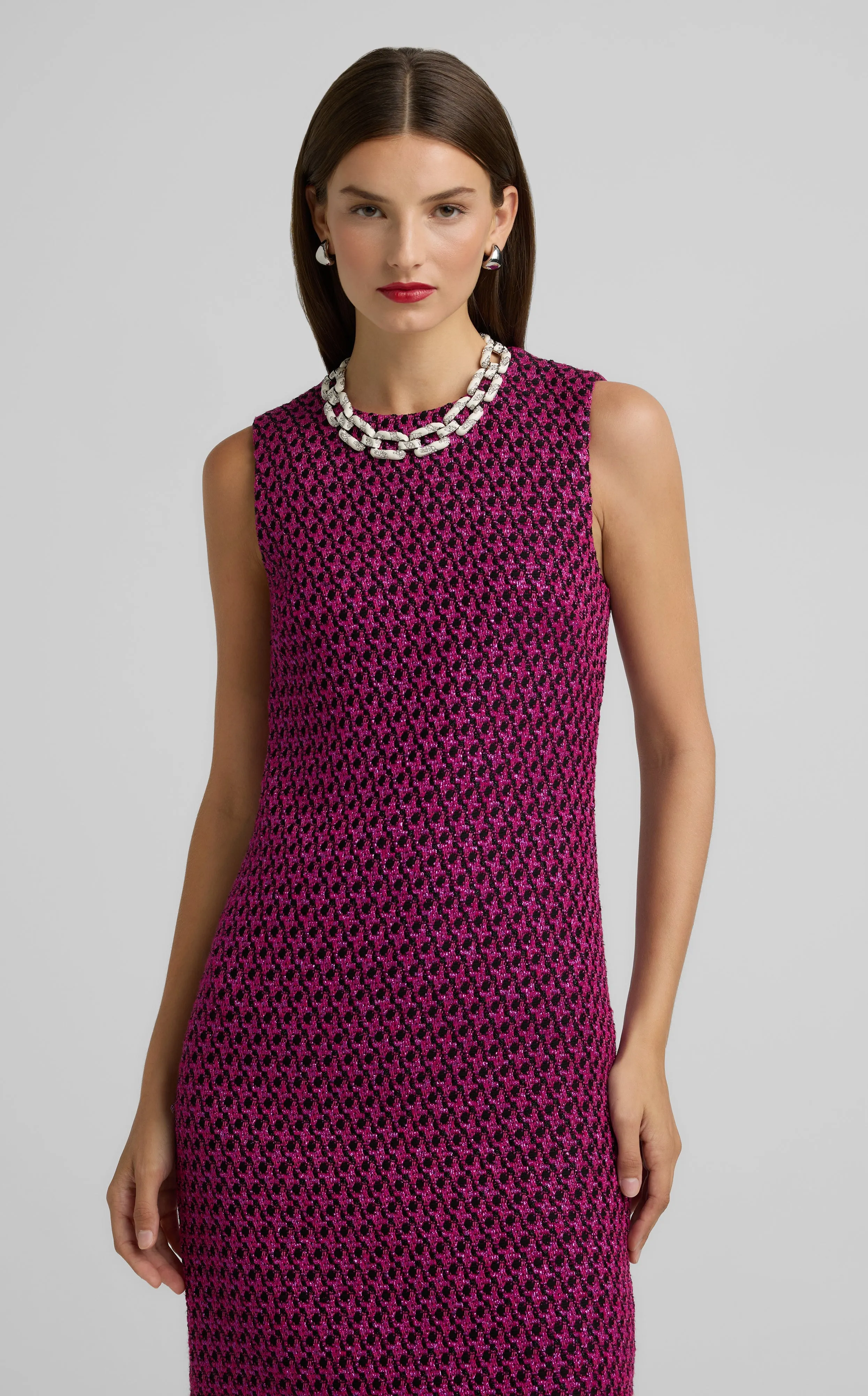 Sleeveless Tweed Knit Dress