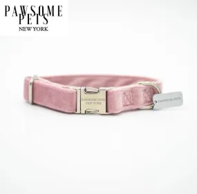 SMALL - SIZE DOG & CAT COLLAR - PINK VELVET