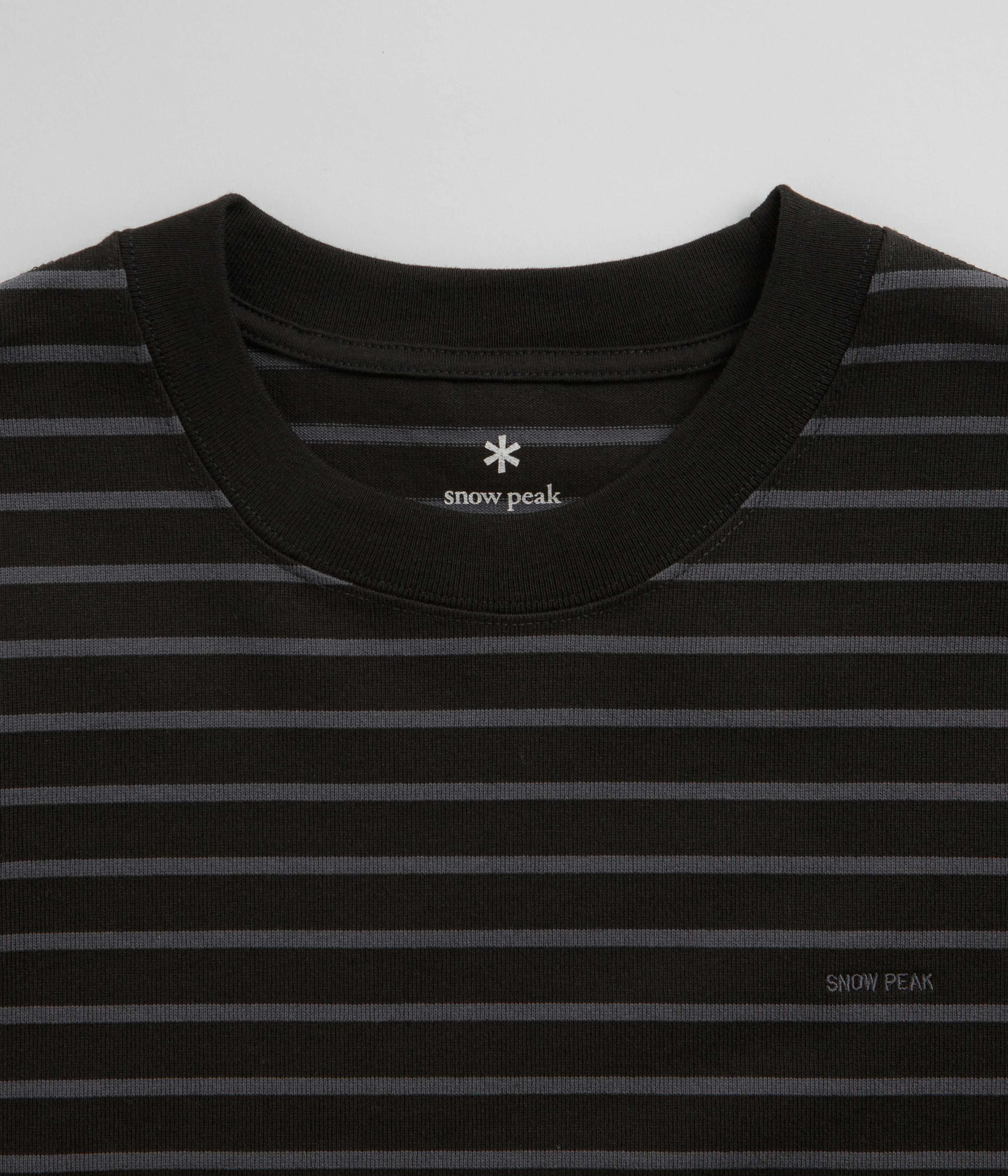 Snow Peak Border Long Sleeve T-Shirt - Black / Grey