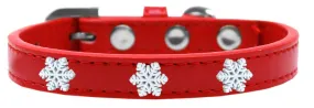 Snowflake Widget Dog Collar Red Size 18