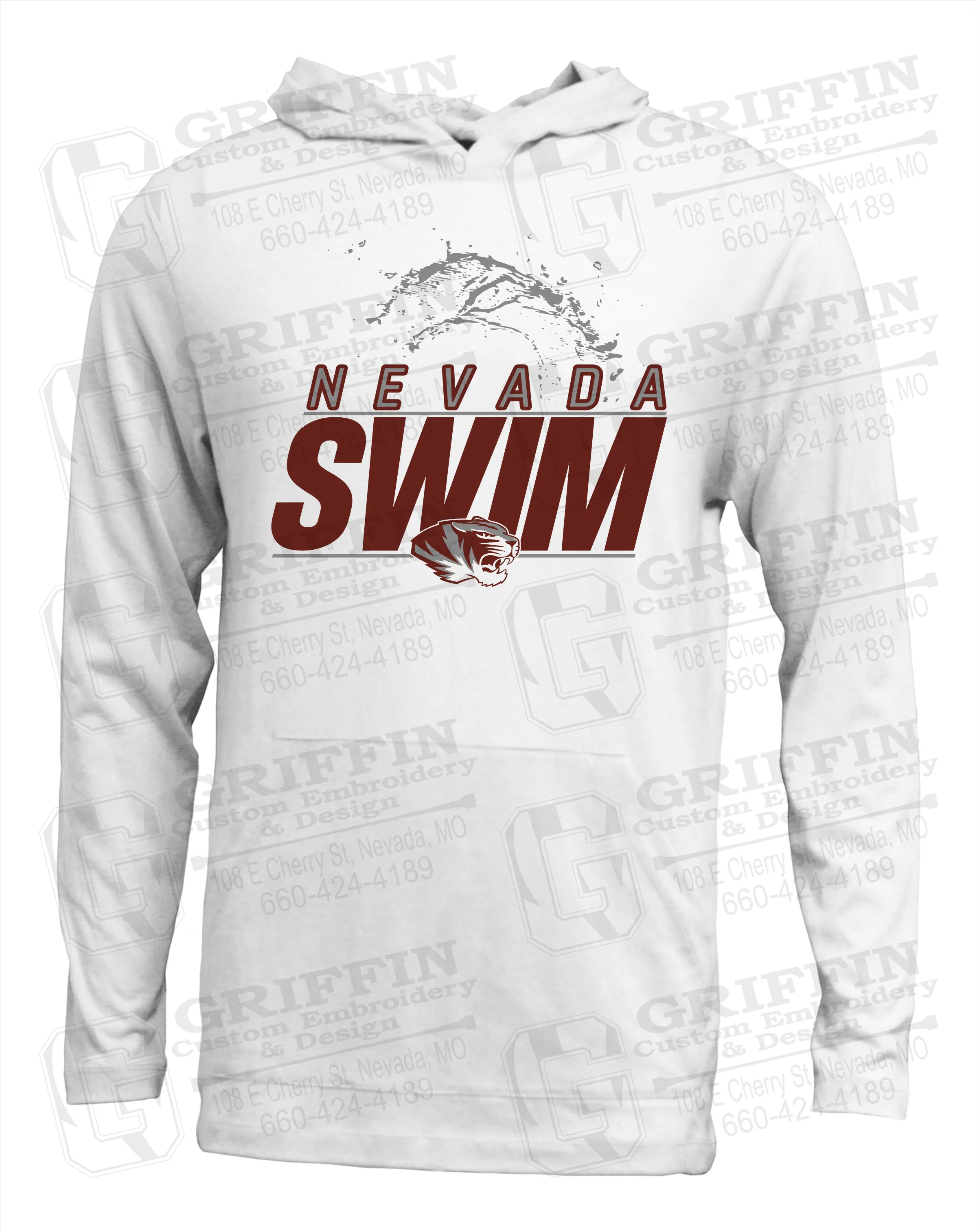 Soft-Tek T-Shirt Hoodie - Swimming - Nevada Tigers 23-W