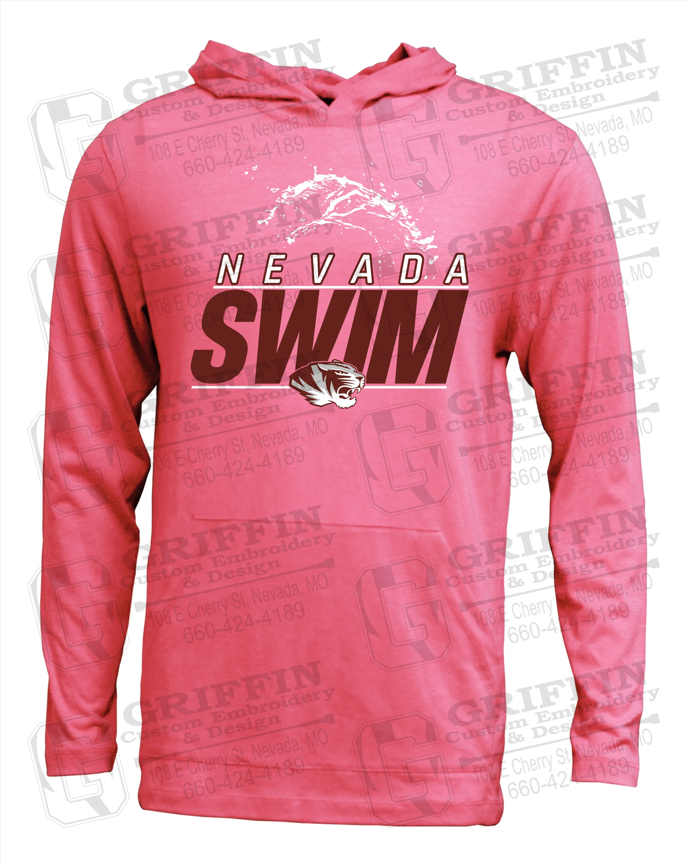 Soft-Tek T-Shirt Hoodie - Swimming - Nevada Tigers 23-W